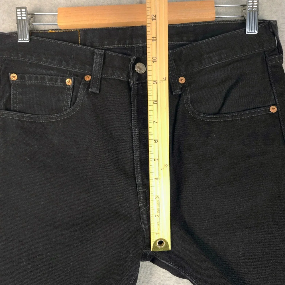 Levis 501 Original Fit Jeans Mens 31x30 Black Denim Straight Leg Button Fly